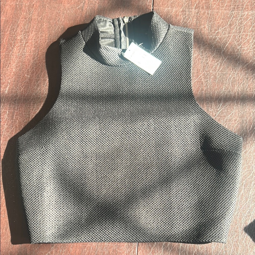 Express Green Fitted Crop Tank Top